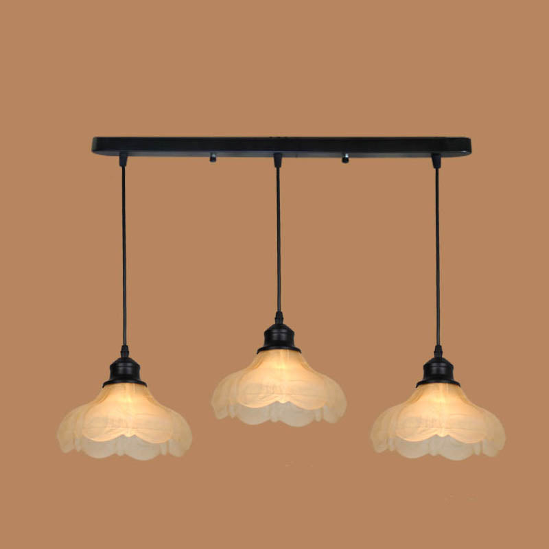 White Glass Hanging Lamps with Glossy Shade Industrial Suspension Pendant