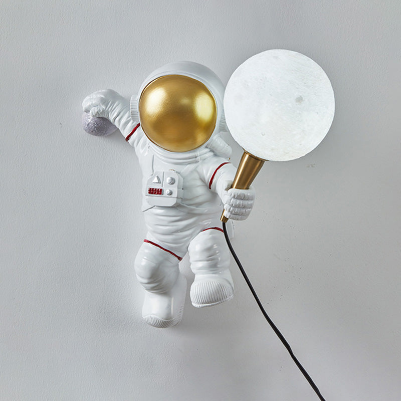 Astronauts Wall Sconce Modern One Bulb Flush Mount Wall Sconce for Child Room