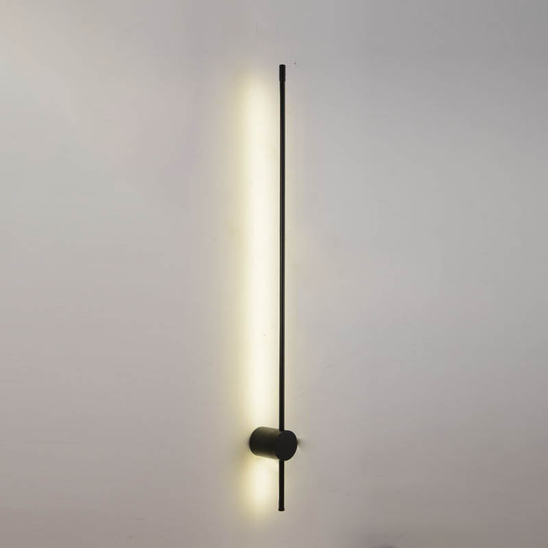 Black lineaire wandlamp aluminium eenvoudig ontwerp eenvoudige stijl LED -lichtwand sconce