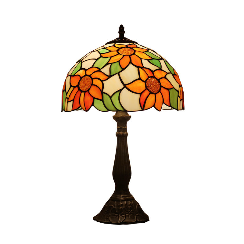 Schüssel Nachttisch Lampe Single-Bulb Buntglas Tiffany Tisch leichte Ideen für das Restaurant