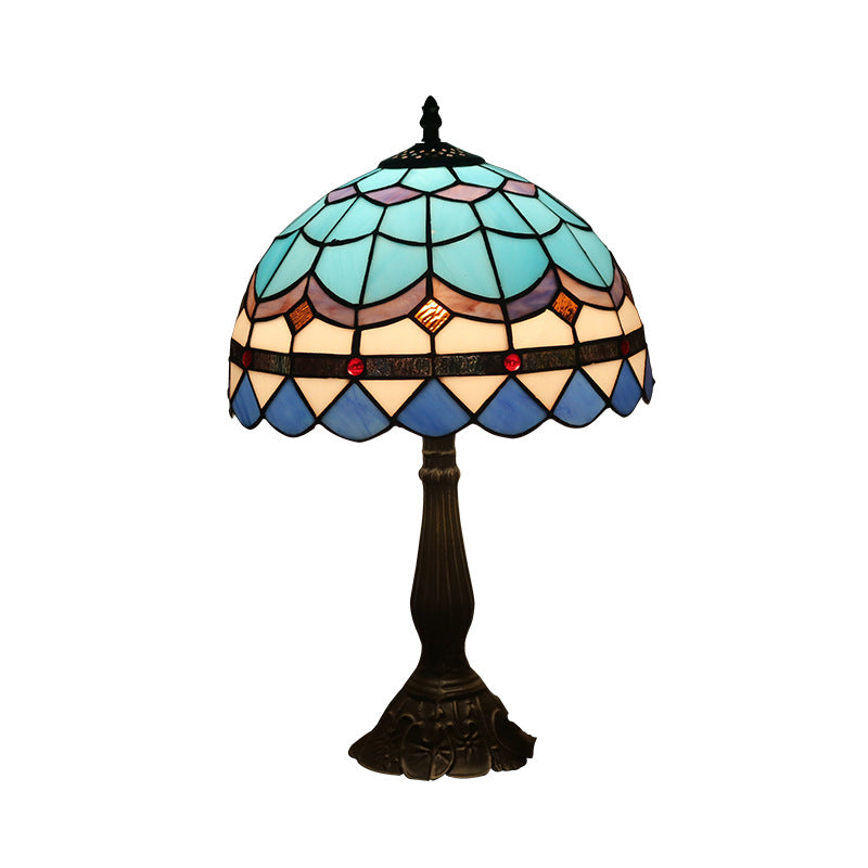 Schüssel Nachttisch Lampe Single-Bulb Buntglas Tiffany Tisch leichte Ideen für das Restaurant