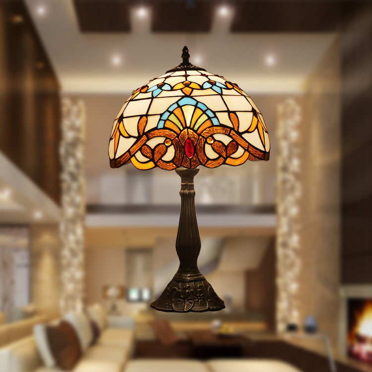 Schüssel Nachttisch Lampe Single-Bulb Buntglas Tiffany Tisch leichte Ideen für das Restaurant