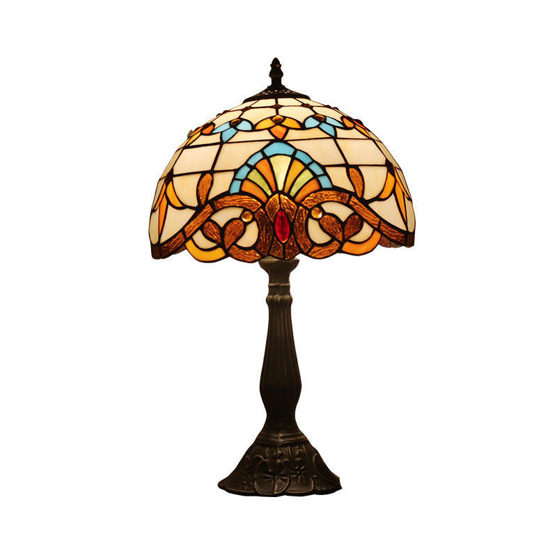Schüssel Nachttisch Lampe Single-Bulb Buntglas Tiffany Tisch leichte Ideen für das Restaurant