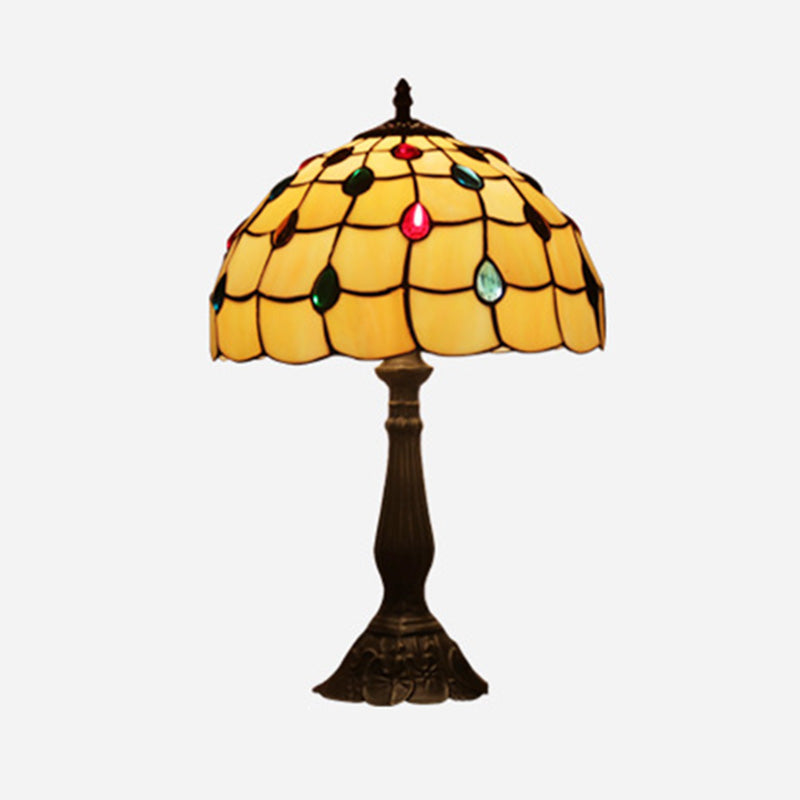 Schüssel Nachttisch Lampe Single-Bulb Buntglas Tiffany Tisch leichte Ideen für das Restaurant