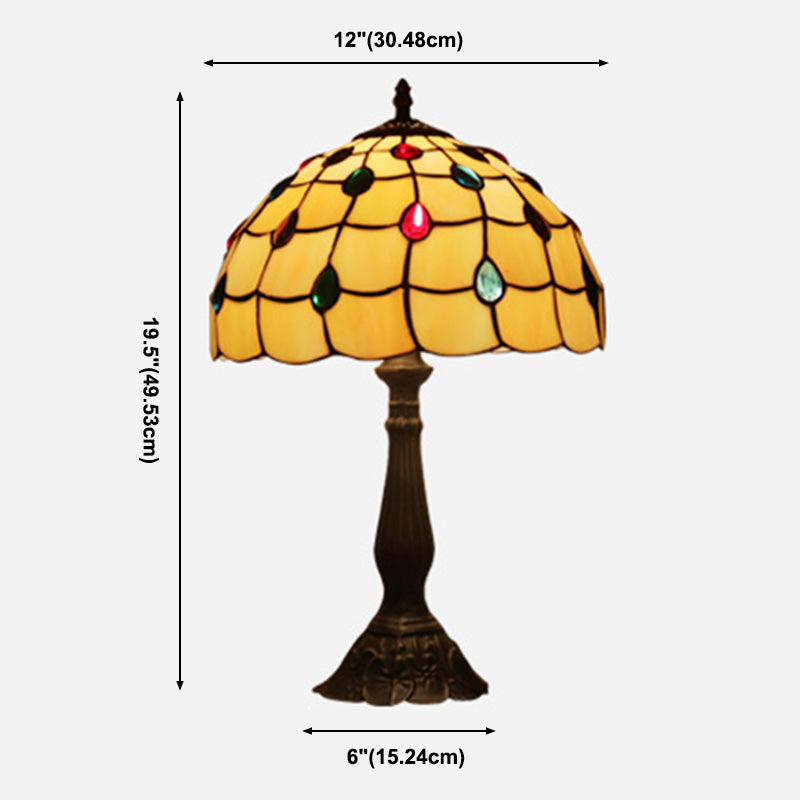 Schüssel Nachttisch Lampe Single-Bulb Buntglas Tiffany Tisch leichte Ideen für das Restaurant