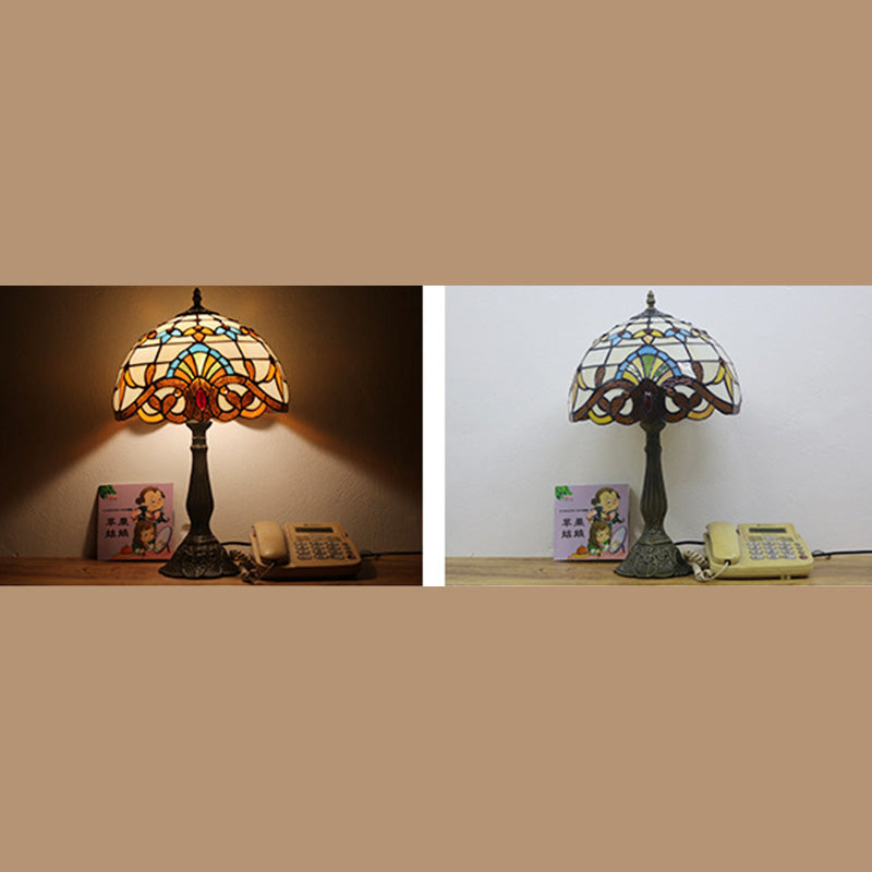 Schüssel Nachttisch Lampe Single-Bulb Buntglas Tiffany Tisch leichte Ideen für das Restaurant