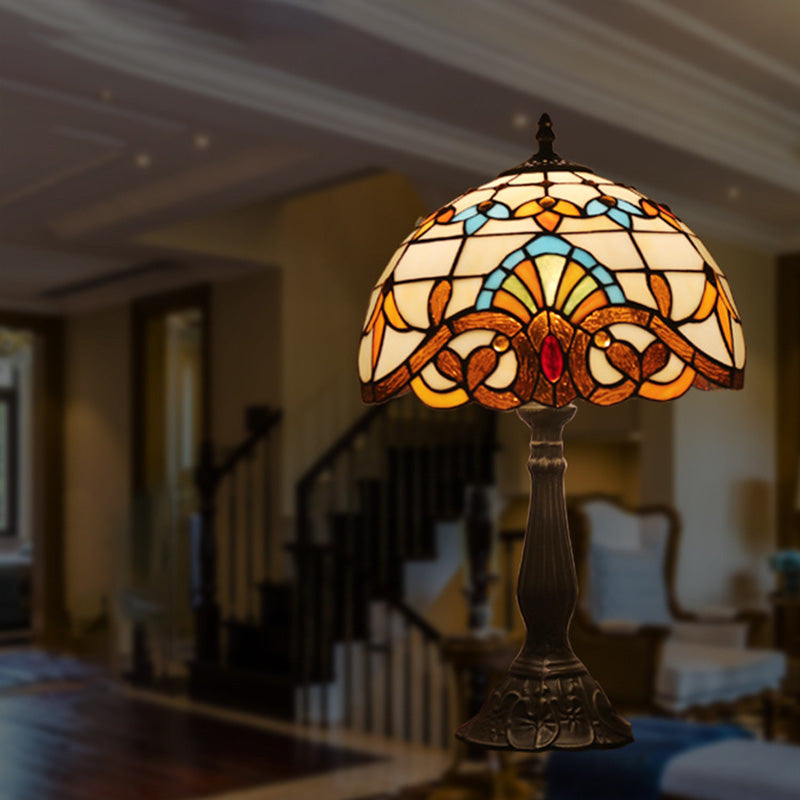Schüssel Nachttisch Lampe Single-Bulb Buntglas Tiffany Tisch leichte Ideen für das Restaurant