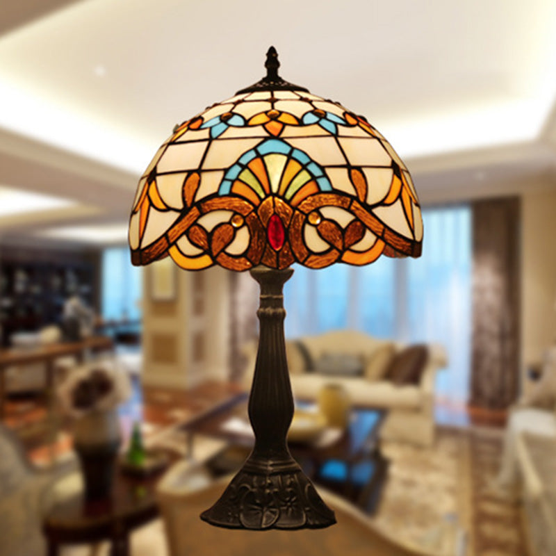 Schüssel Nachttisch Lampe Single-Bulb Buntglas Tiffany Tisch leichte Ideen für das Restaurant