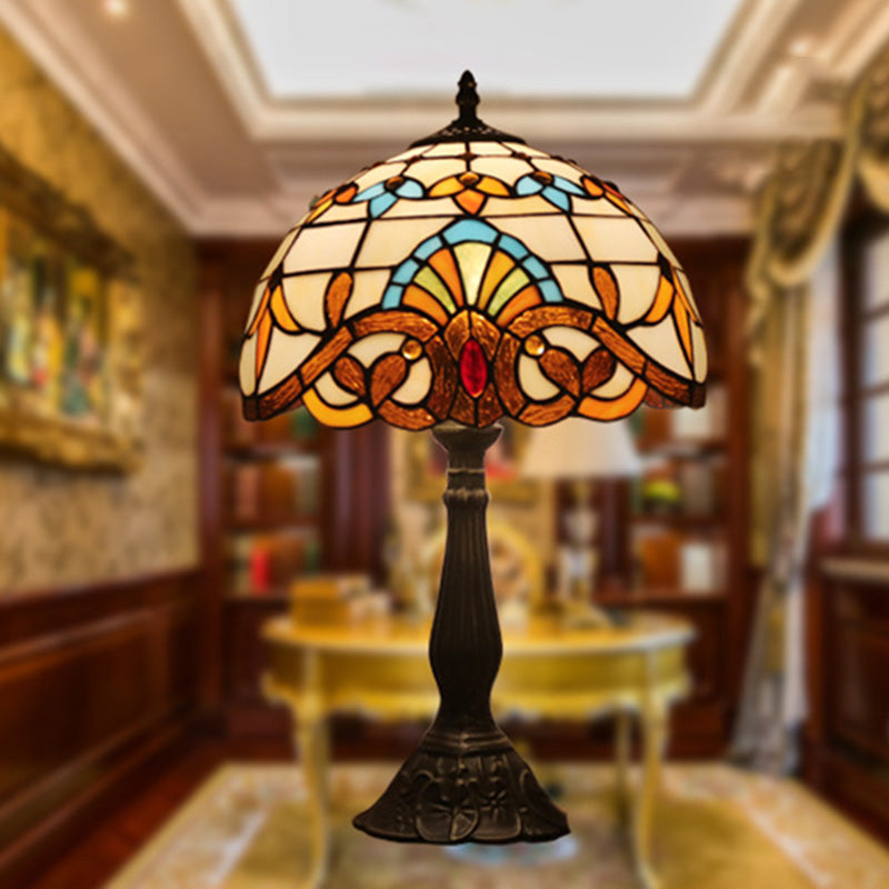 Schüssel Nachttisch Lampe Single-Bulb Buntglas Tiffany Tisch leichte Ideen für das Restaurant