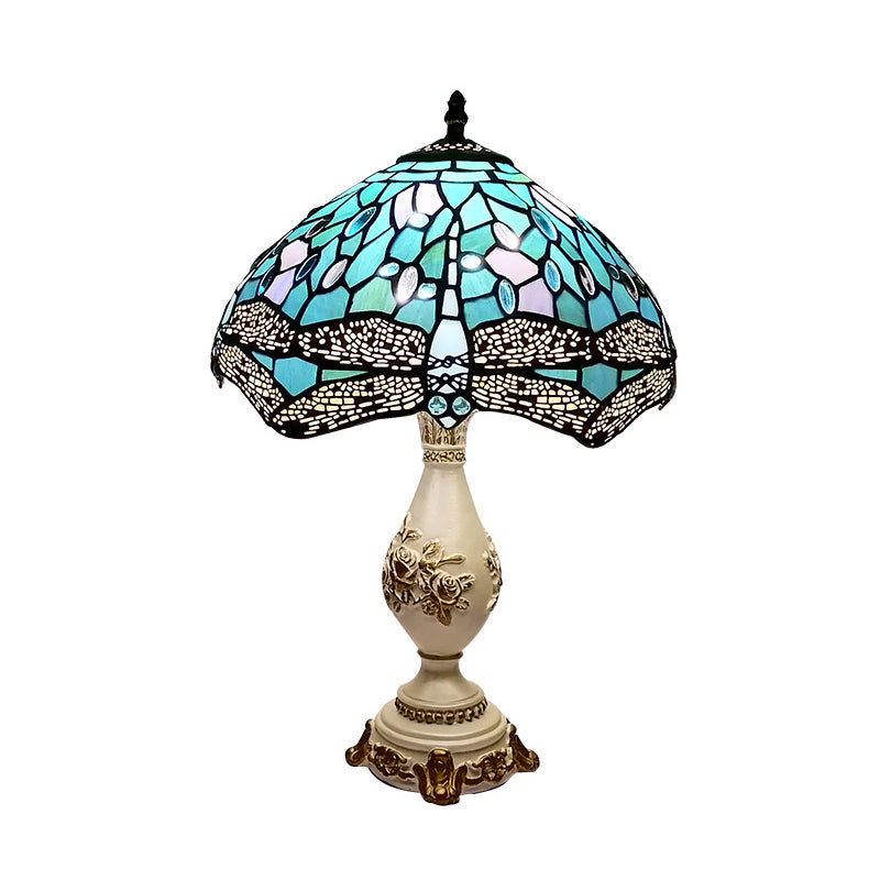 Schüssel Nachttisch Lampe Single-Bulb Buntglas Tiffany Tisch leichte Ideen für das Restaurant