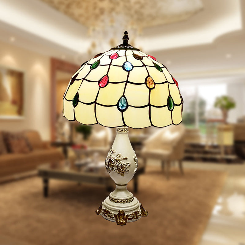 Schüssel Nachttisch Lampe Single-Bulb Buntglas Tiffany Tisch leichte Ideen für das Restaurant