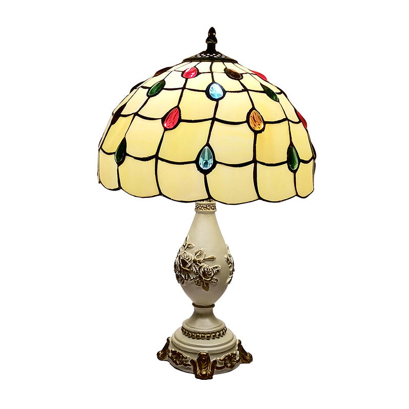 Schüssel Nachttisch Lampe Single-Bulb Buntglas Tiffany Tisch leichte Ideen für das Restaurant