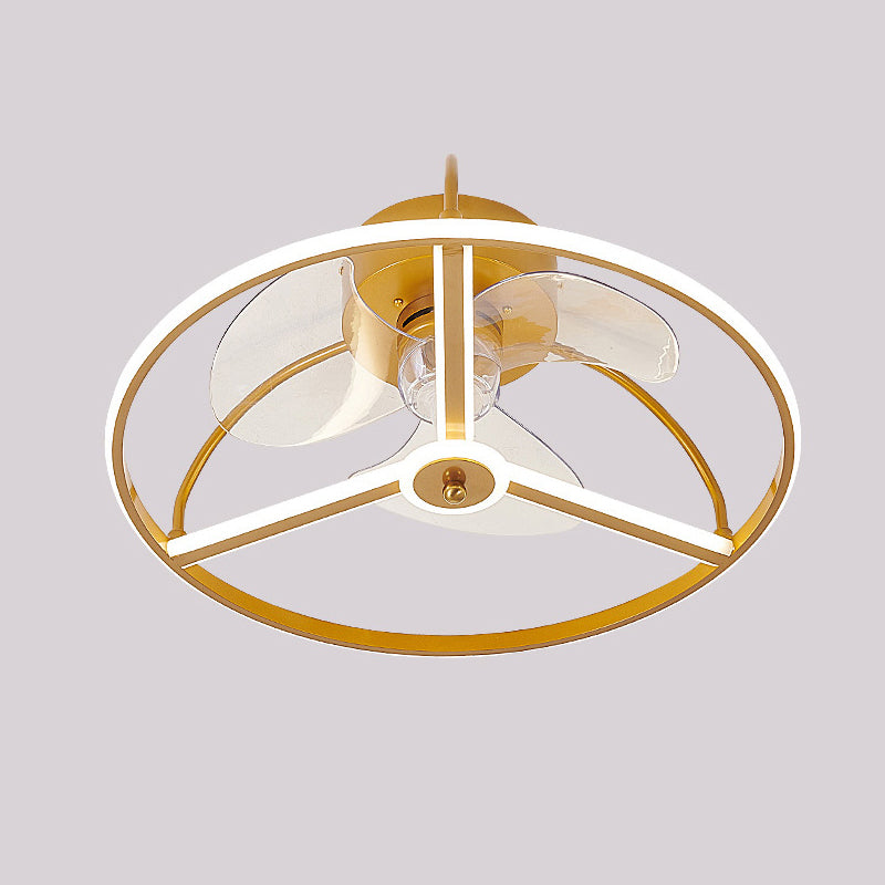 Minimalistische kreisförmige Deckenventilator Leuchte Acryl Schlafzimmer LED LED LEMI BUSH MOUNT LAUT