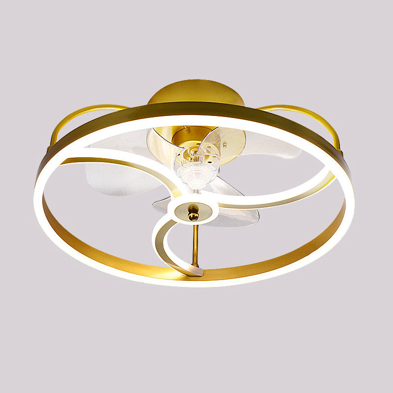 Minimalistische kreisförmige Deckenventilator Leuchte Acryl Schlafzimmer LED LED LEMI BUSH MOUNT LAUT