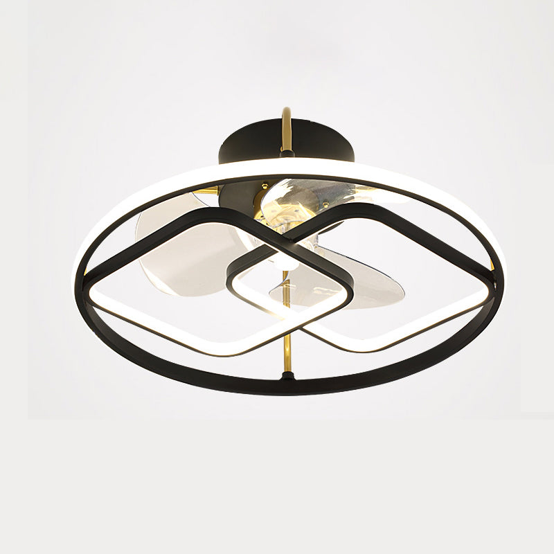 Minimalistische kreisförmige Deckenventilator Leuchte Acryl Schlafzimmer LED LED LEMI BUSH MOUNT LAUT