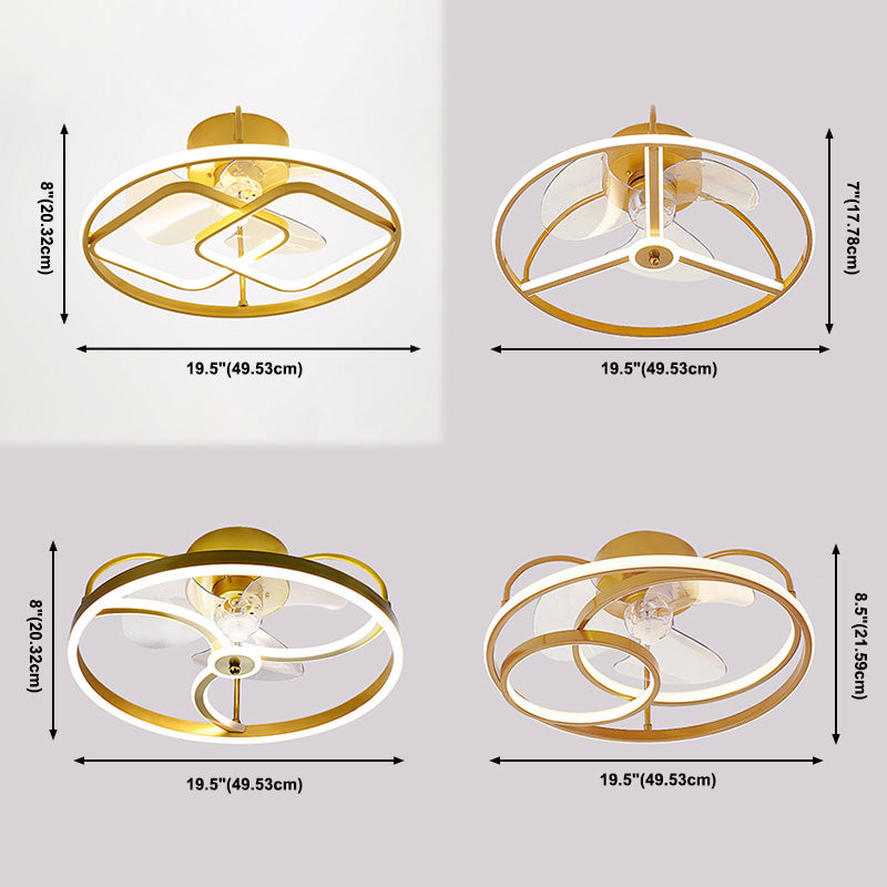 Minimalistische kreisförmige Deckenventilator Leuchte Acryl Schlafzimmer LED LED LEMI BUSH MOUNT LAUT