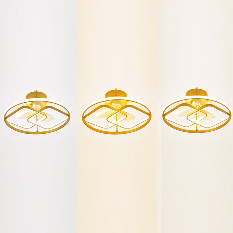 Minimalistische kreisförmige Deckenventilator Leuchte Acryl Schlafzimmer LED LED LEMI BUSH MOUNT LAUT