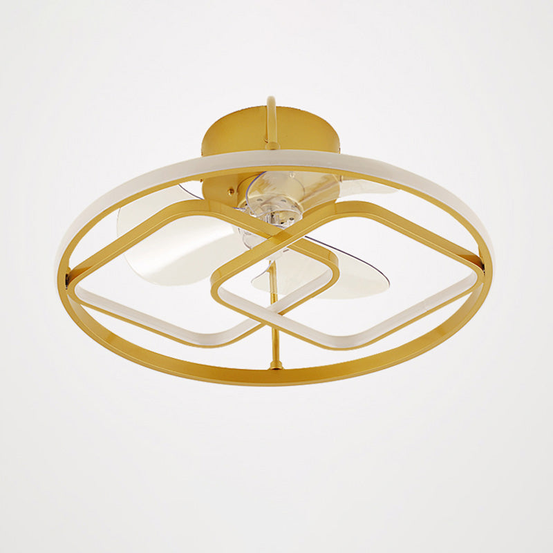 Minimalistische kreisförmige Deckenventilator Leuchte Acryl Schlafzimmer LED LED LEMI BUSH MOUNT LAUT