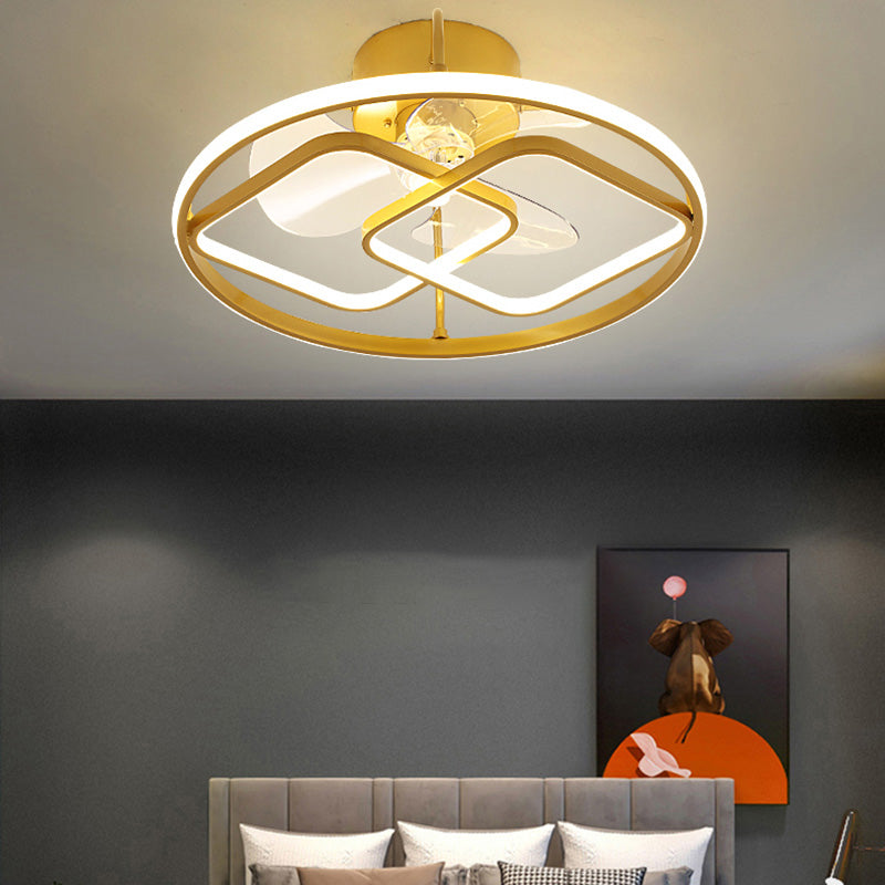 Minimalistische kreisförmige Deckenventilator Leuchte Acryl Schlafzimmer LED LED LEMI BUSH MOUNT LAUT