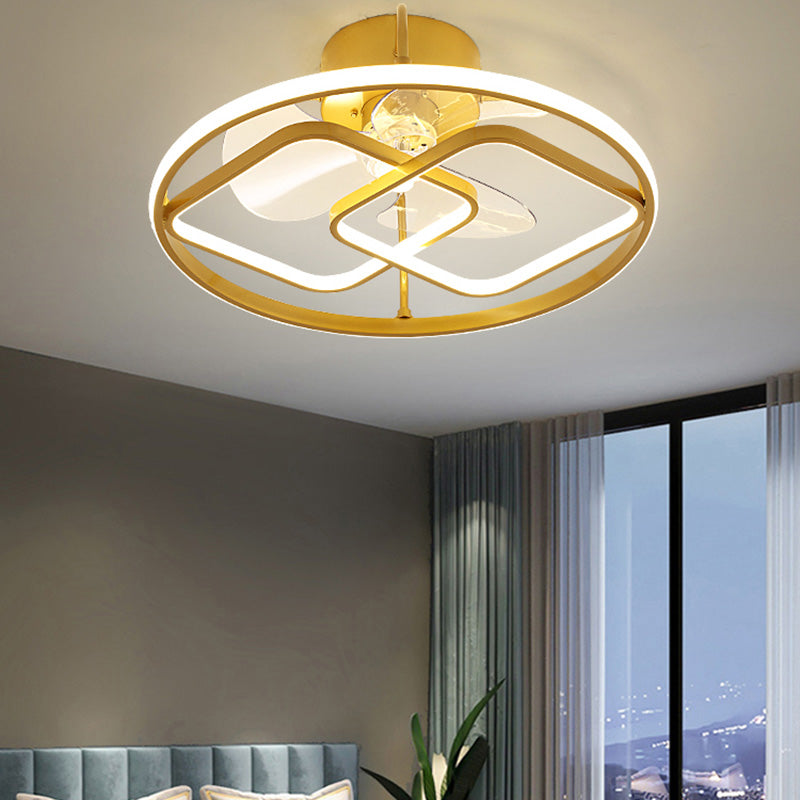 Minimalistische kreisförmige Deckenventilator Leuchte Acryl Schlafzimmer LED LED LEMI BUSH MOUNT LAUT