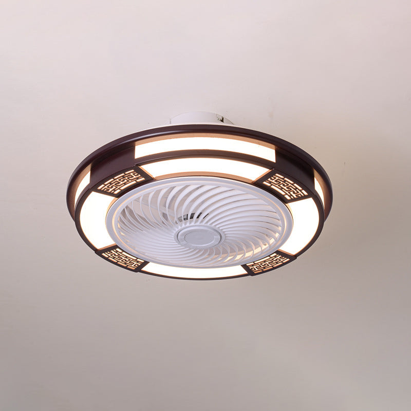 Trommelförmige LED -Deckenlüftungslampe Moderne Metallic LED Semi Flush Leuchte