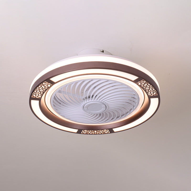 Trommelförmige LED -Deckenlüftungslampe Moderne Metallic LED Semi Flush Leuchte