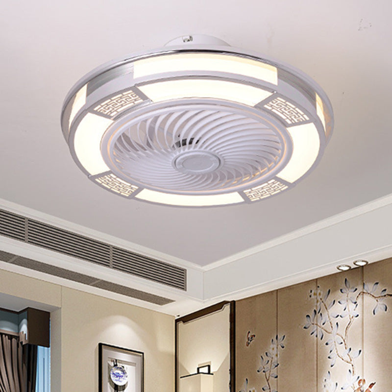 Trommelförmige LED -Deckenlüftungslampe Moderne Metallic LED Semi Flush Leuchte