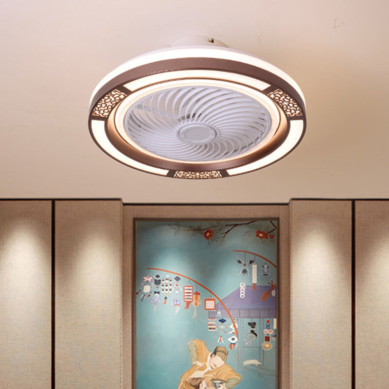 Trommelförmige LED -Deckenlüftungslampe Moderne Metallic LED Semi Flush Leuchte