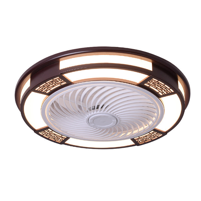Trommelförmige LED -Deckenlüftungslampe Moderne Metallic LED Semi Flush Leuchte