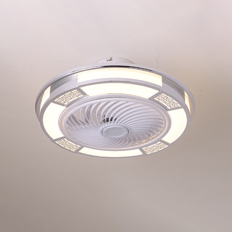 Trommelförmige LED -Deckenlüftungslampe Moderne Metallic LED Semi Flush Leuchte