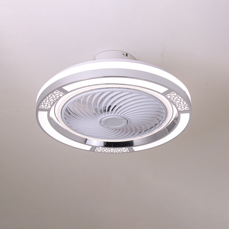 Trommelförmige LED -Deckenlüftungslampe Moderne Metallic LED Semi Flush Leuchte