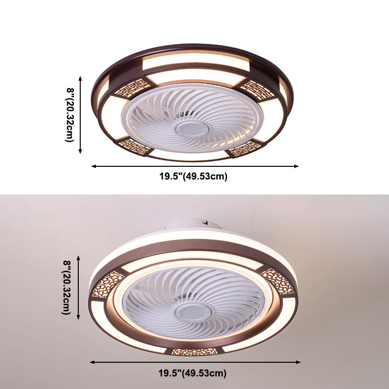 Trommelförmige LED -Deckenlüftungslampe Moderne Metallic LED Semi Flush Leuchte