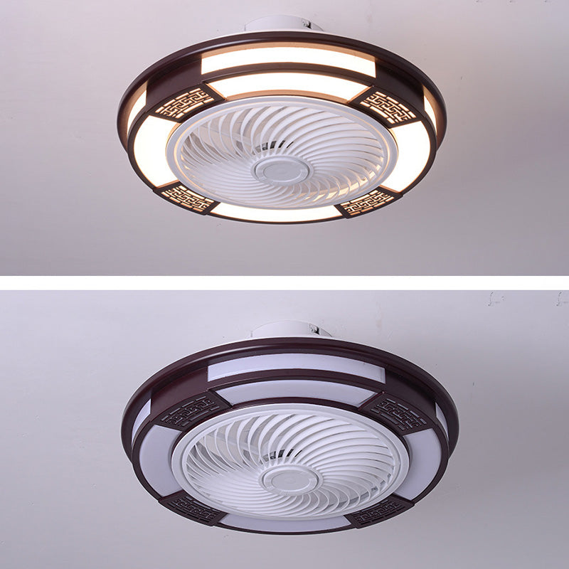 Trommelförmige LED -Deckenlüftungslampe Moderne Metallic LED Semi Flush Leuchte