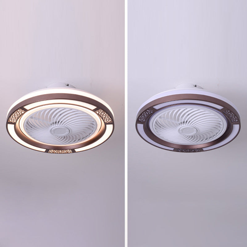 Trommelförmige LED -Deckenlüftungslampe Moderne Metallic LED Semi Flush Leuchte