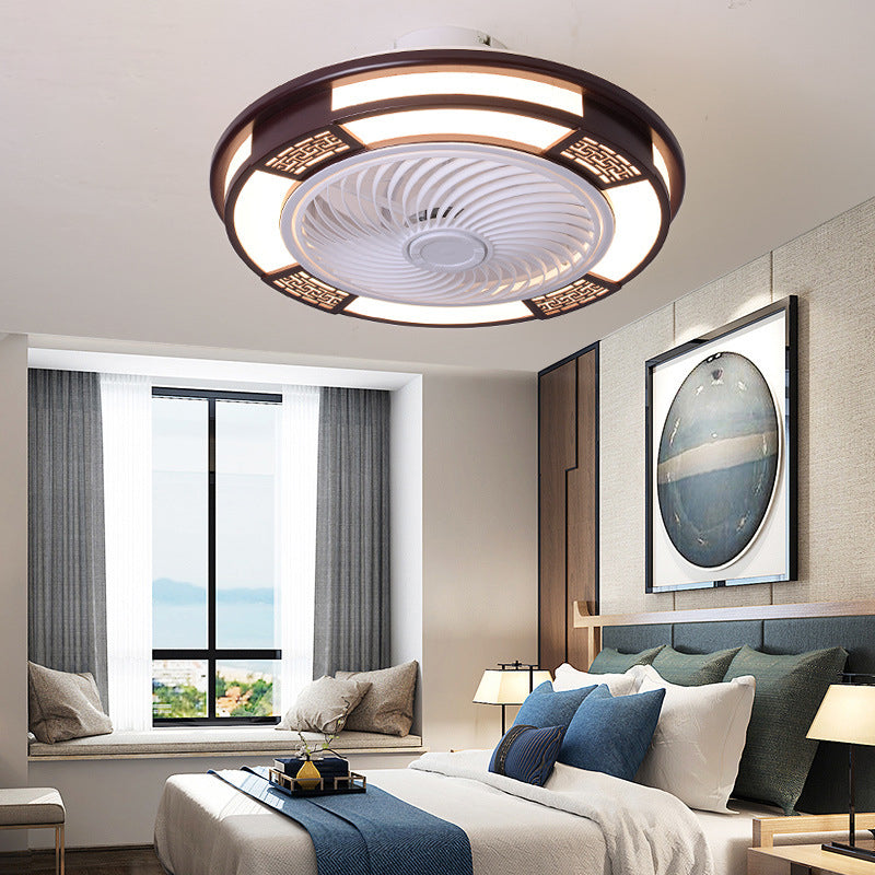 Trommelförmige LED -Deckenlüftungslampe Moderne Metallic LED Semi Flush Leuchte