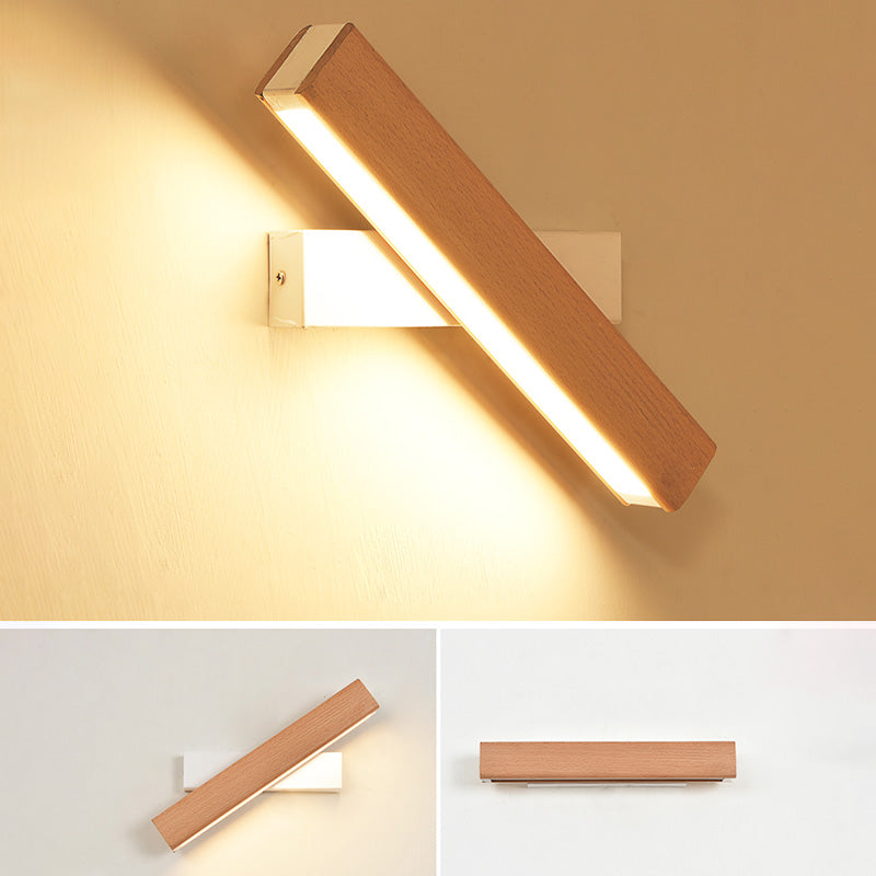 1 luce contemporanea montata a parete contemporanea in legno in legno a filo con la parete con monte