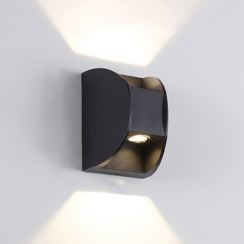 Lámpara de montaje de pared de aluminio moderna de 2 luces apliques de pared al aire libre para jardín