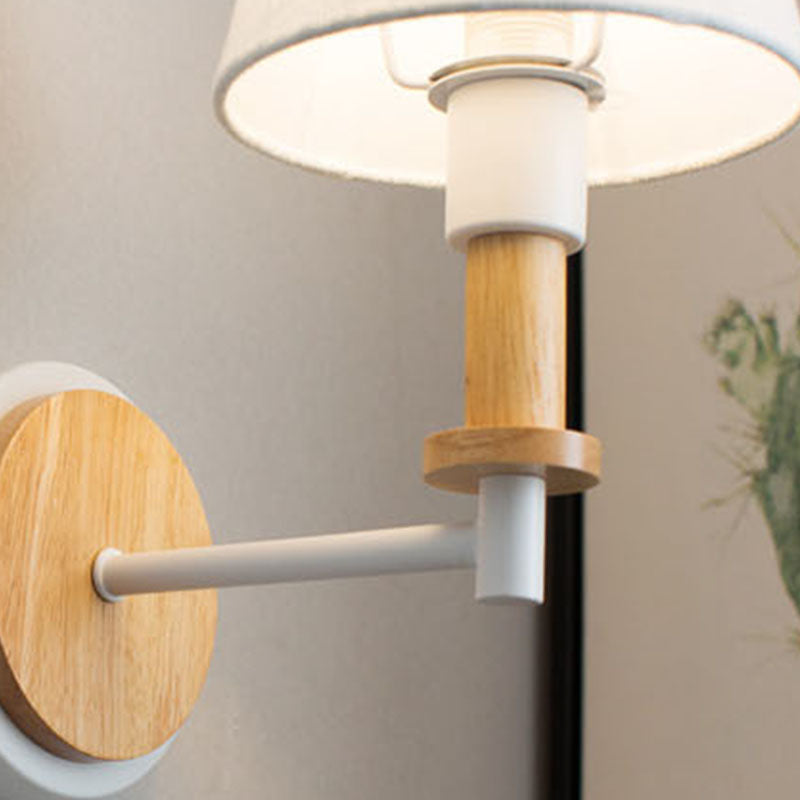 Cone Wood Wall Light Nordic Modern 1-light Wall Sconce for Children's Room