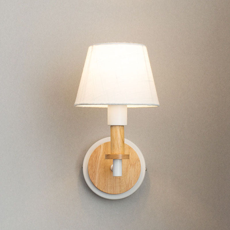 Cone Wood Wall Light Nordic Modern 1-light Wall Sconce for Children's Room