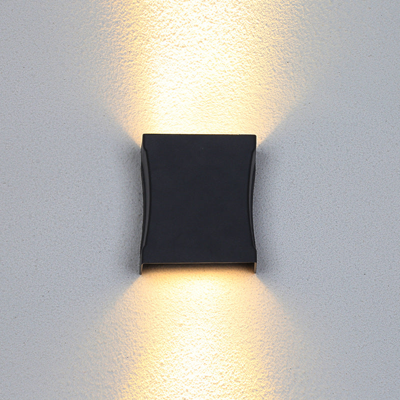 Luz de pared de pared de aluminio al aire libre moderna LED de pared de 2 luces LED de 2 luces