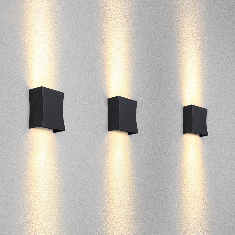 Luz de pared de pared de aluminio al aire libre moderna LED de pared de 2 luces LED de 2 luces
