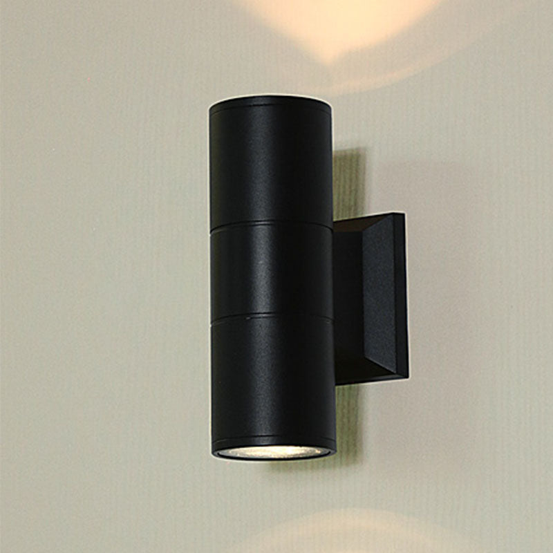 Modern Black Aluminum Wall Light Fixture 2-Light Outdoor Wall Sconce Light
