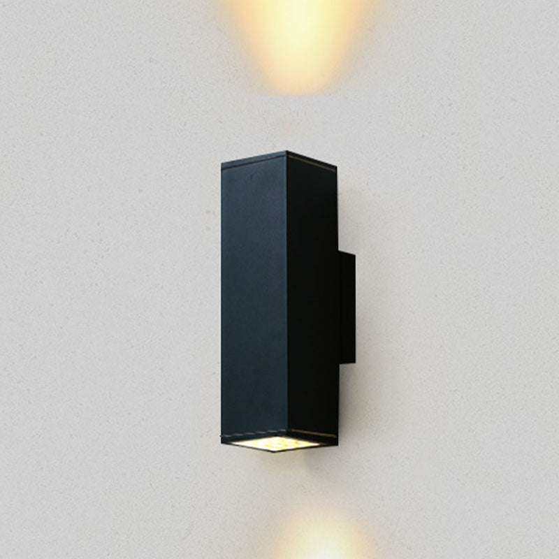 Modern Black Aluminum Wall Light Fixture 2-Light Outdoor Wall Sconce Light
