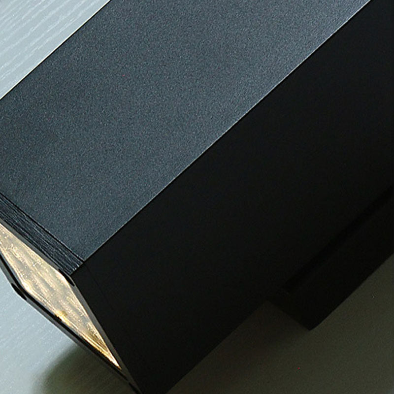 Modern Black Aluminum Wall Light Fixture 2-Light Outdoor Wall Sconce Light