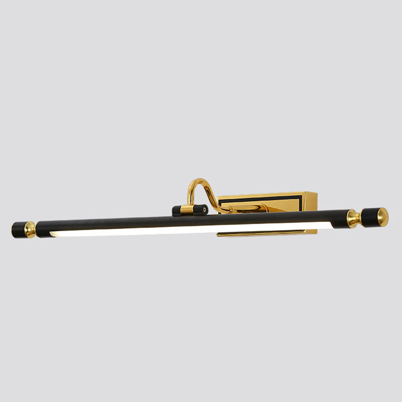 Linear Shade 1-Light Wall Sconce Modern Simple Style Mirror Wall Lighting in Black