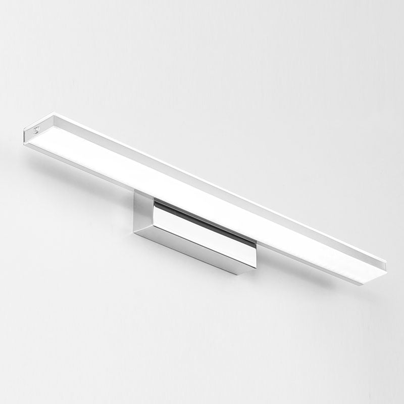 1-Head Linear Shade Wall Sconce Modern Simple Style Mirror Wall Lighting in White