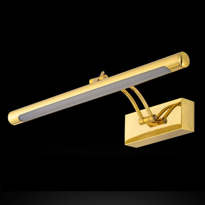 1-Light Linear Shade Wall Sconce Modern Style Metal Mirror Wall Lighting