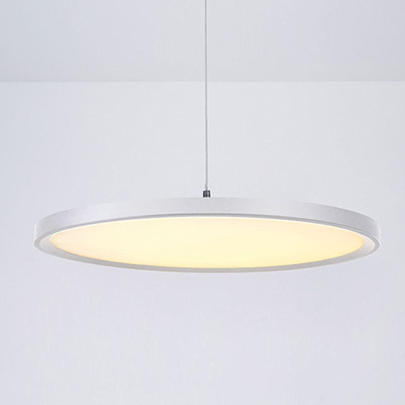 Lámpara de colgación circular de aluminio LED de LED minimalista moderno con sombra acrílica
