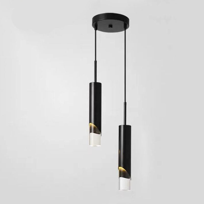 Stile moderno Acrilico Acrilico Ampiccamento Luci a sospensione Lampade cilindriche per camera da letto