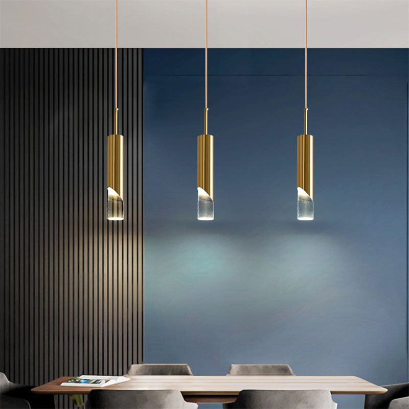 Stile moderno Acrilico Acrilico Ampiccamento Luci a sospensione Lampade cilindriche per camera da letto